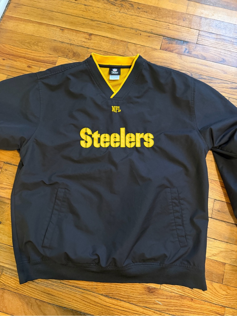 NFL Steelers Black and Yellow Windbreaker Pullover
